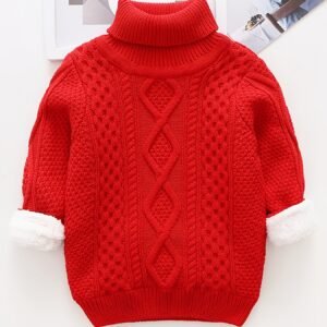 كنزة الشتاء الدافئة برقبة عالية: أناقة وراحة لصغيرك!