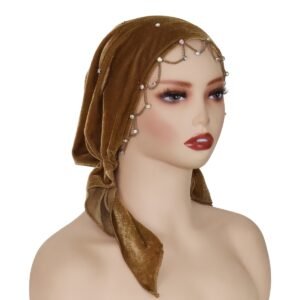 התאזני במגע מזרחי יוקרתי: חיג'אב שרשרת חורף-סתיו מקשה אחת