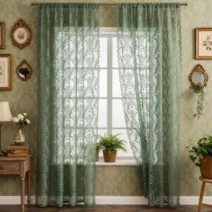 אלגנטיות בוהו מודרנית: וילונות תחרה עם דוגמאות גיאומטריות קסומות