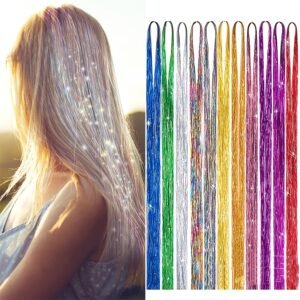 Shine Like the Stars: Holographic Glitter Hair Tinsel Set!