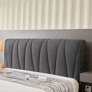 غطاء لوح الرأس المخملي المخطط: لمسة فخامة عصرية لغرفتك!