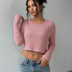 أناقة وردية ساحرة: كروب توب عصري لجاذبية لا تقاوم!