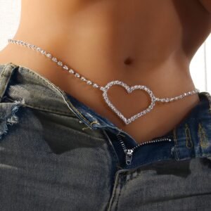 שרשרת מותן כסופה עם לב קריסטל: זוהר עוצר נשימה!