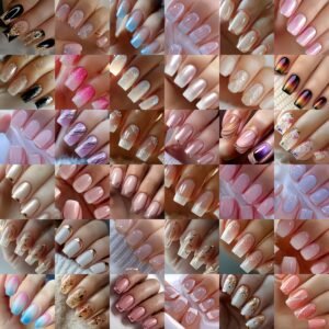 Instant Glam: 96 Dazzling French Press-On Nails with a Stunning Color Blend!