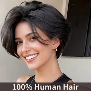 إطلالة ساحرة في لحظات: باروكة البيكسي بوب الطبيعية