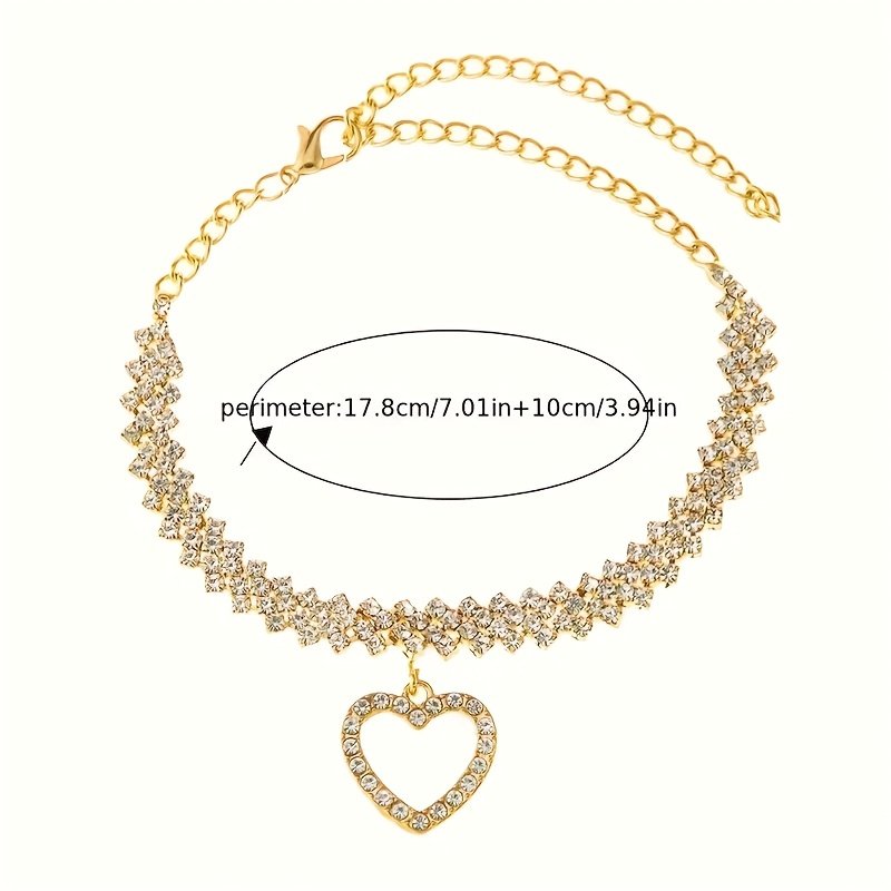 Shimmering Heart Anklet: A Statement of Elegance for Captivating Steps! - Image 3
