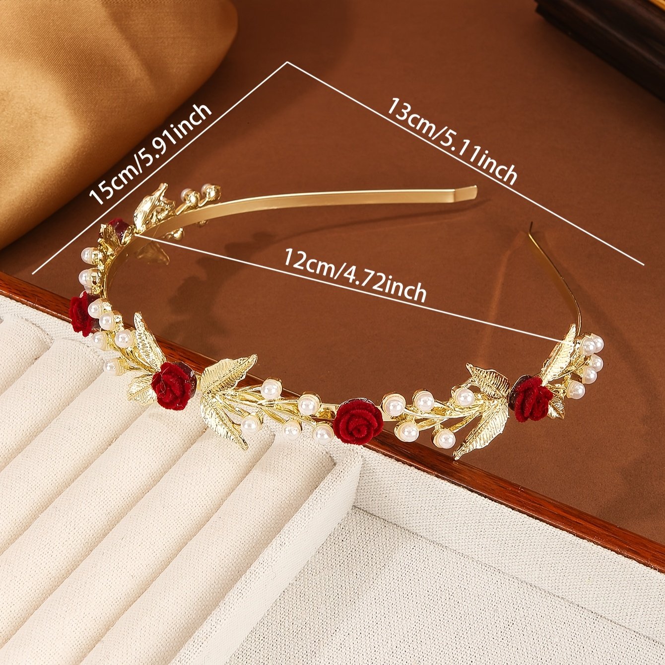 זהרי בנגיעת קסם וינטג': סרט הראש המוזהב עם פרחים ופנינים! – תמונה 5