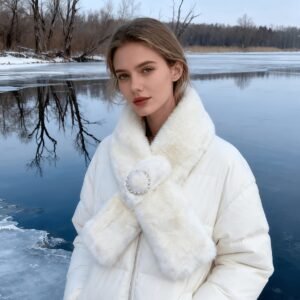 وشاح الأرنب الصناعي الفاخر: دفء وأناقة تُعانق شتاءك!