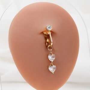 אלגנטיות הלבבות המשתלשלים: טבעת טבור ללא פירסינג לזוהר שאין שני לו!