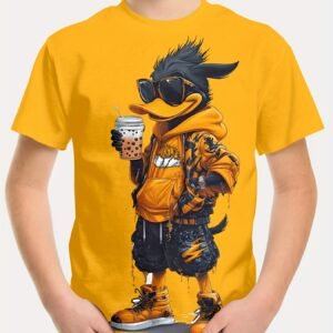 مغامرة الأناقة الصيفية: تي شيرت البط المبهج لصغيرك!