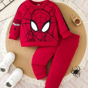 Adventure & Warmth: Spider-Man Red Winter Set for Future Heroes!
