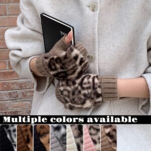 Elegant Fingerless Leopard Gloves: Unmatched Warmth and Modern Touch!