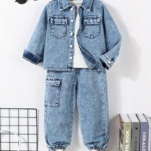 An Unforgettable Modern Look: Complete Denim Set for Your Boys!