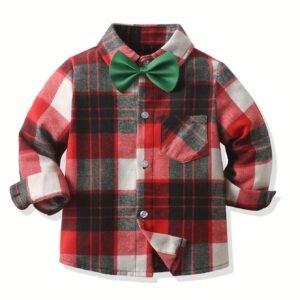 قميص الكاروهات الأحمر: أناقة طفلك في كل إطلالة!