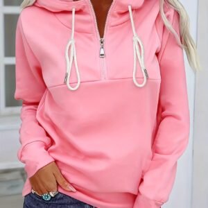 راحة عصرية... أناقة لا تُضاهى: سويت شيرت بغطاء رأس وسحاب نصفي!