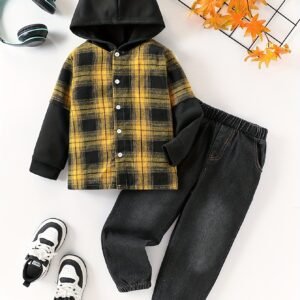 Stylish Winter Outfit: Modern Denim Set for Your Boy!