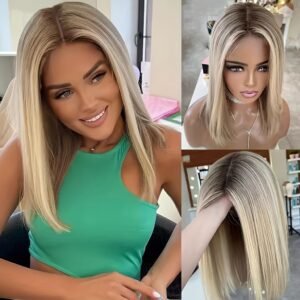 جددي إطلالتكِ: باروكة الشعر البني الفاتح المتدرج لجمال لا يقاوم!