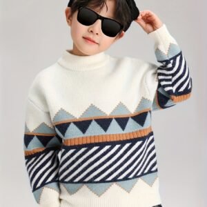 دفء وأناقة لا تضاهى: كنزة الأولاد الشتوية بنمط ماسي!