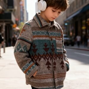 Boys' Jacket: A Touch of Authentic Charm with Modern Warmth!