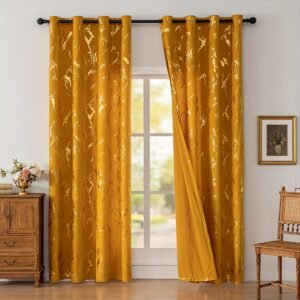 וילונות בהדפס שיש זהוב: יוקרה שנשארת וביצועים ללא תחרות