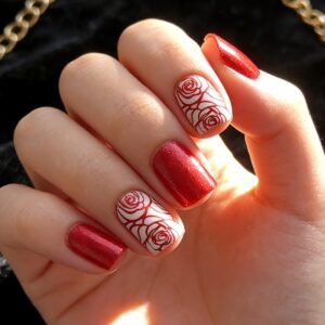 Red Rose Nails: Dazzle with Elegant Charm and Allure!