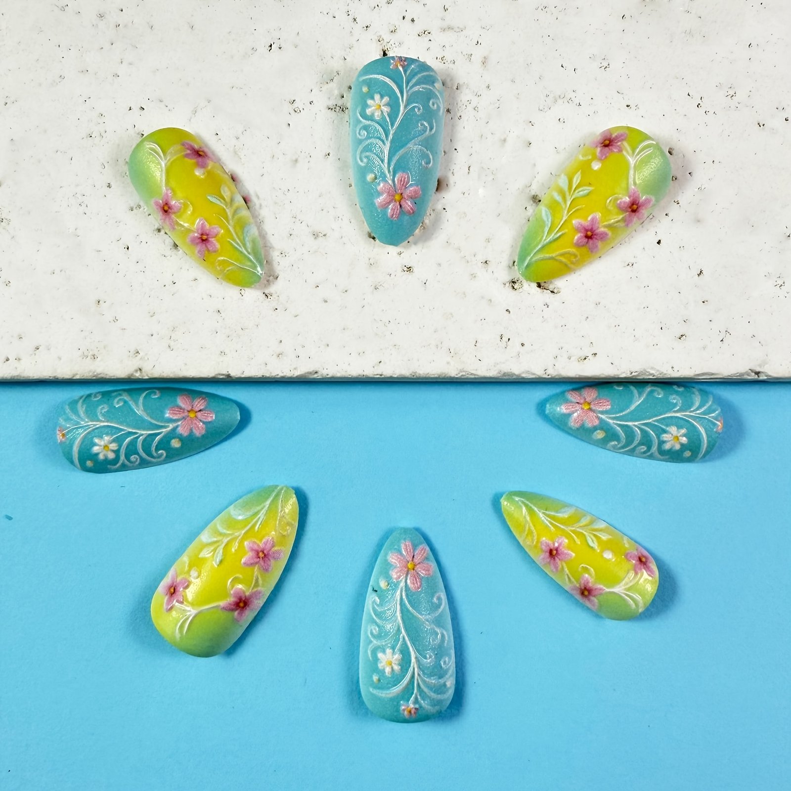 Macaron Floral Nails: Instant Chic for Your Fingertips! - Image 3