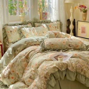 אייקון של אלגנטיות ונוחות: סט ציפה פרחוני שהופך את חדר השינה שלך ליצירת אומנות קסומה!