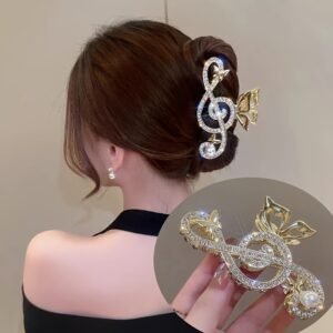 "Sparkling Golden Note" Hair Clip: Musical Elegance for Unforgettable Hair!