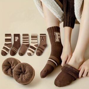 Winter Warmth & Foot Comfort: Luxury Boys' Socks (5 Pieces)