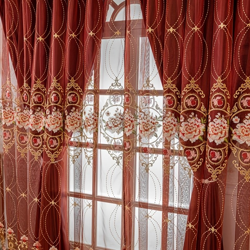 וילון האפלה כפול רקום: אלגנטיות ופרטיות לביתך! – תמונה 2