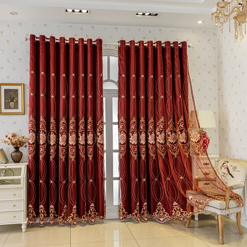 וילון האפלה כפול רקום: אלגנטיות ופרטיות לביתך! – תמונה 12