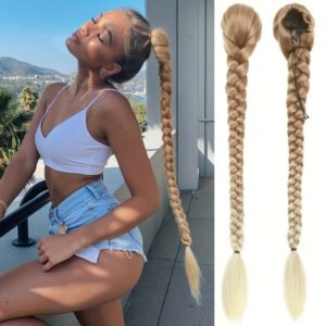 ذيل الحصان المضفر YaKi الطويل: أناقة وسحر بلا مجهود!