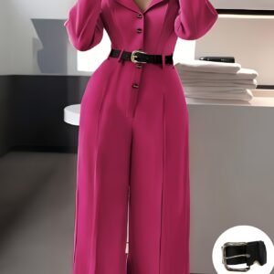 جمبسوت الأناقة الوردية: إطلالة متكاملة لجمال لا يُضاهى