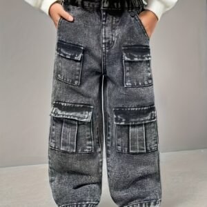 Boys' Wide-Leg Jeans with Elastic Waist: Streetwear Chic, Lasting Comfort, and Pockets for Every Adventure!