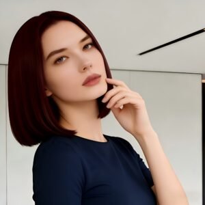 تألقي بجمال ساحر: باروكة البوب الأحمر الخمري الأنيقة!