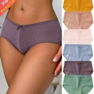 נוחות ואלגנטיות ללא תחרות: סט תחתונים לנשים עם פפיון (3 חלקים)