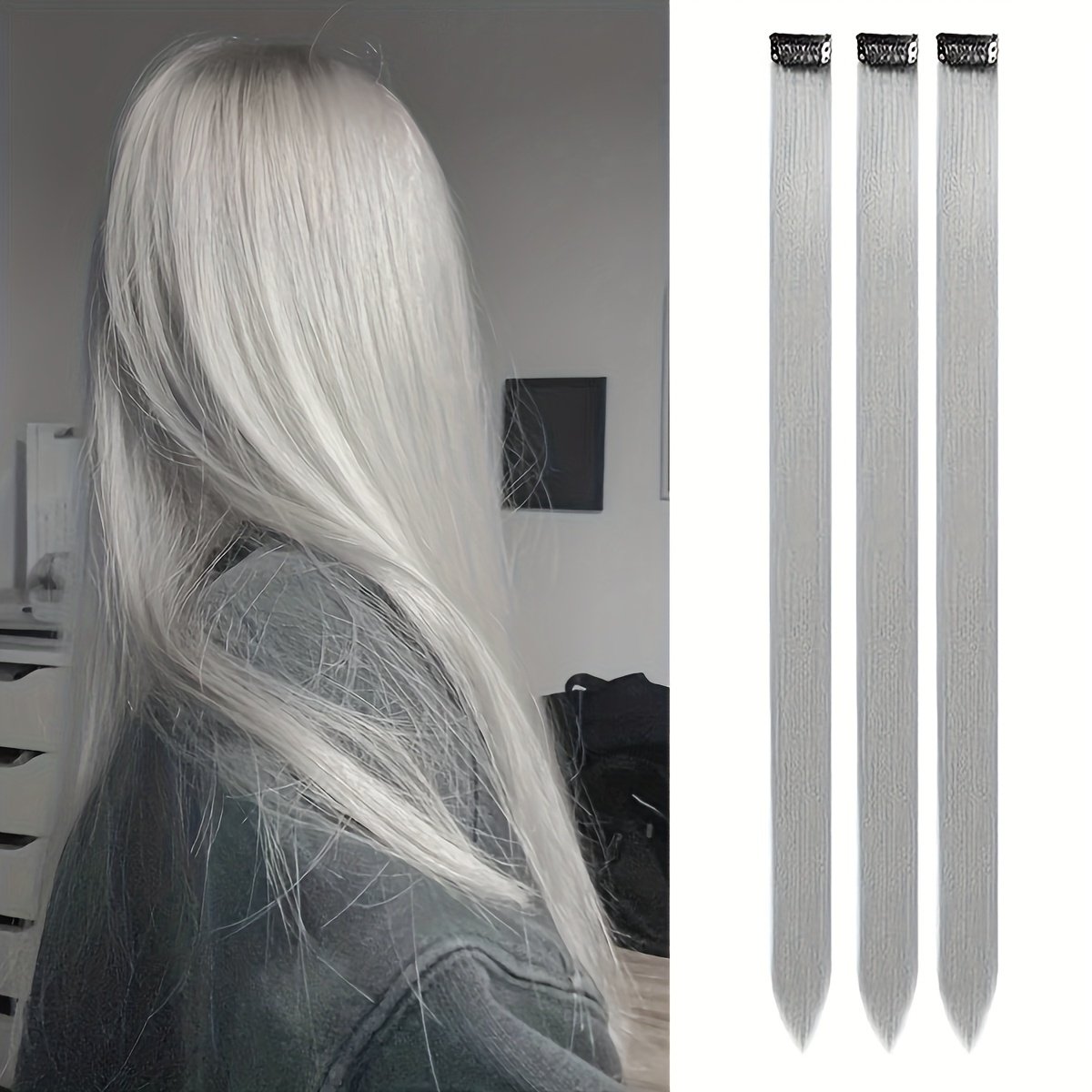 Shine with Enchanting Colors: Easy Clip-in Temporary Hair Extensions for an Unforgettable Look! - Image 25
