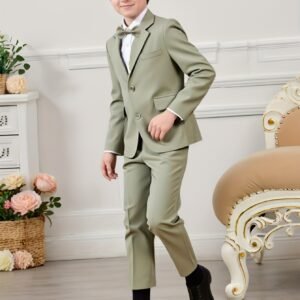 بدلة الأمير الصغير: تألق لا يُنسى باللون الزيتي