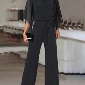 إطلالة ساحرة: جمبسوت الشيفون الأنيق بحزام خاص