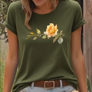 تيشيرت وردة الربيع: أناقة عفوية لموسم متألق