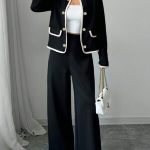 Autumn/Winter Chic: Luxurious Cardigan & Trousers Set