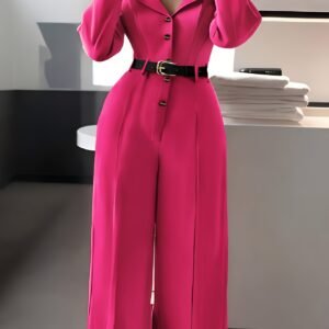 Effortless Elegance: Stylish Autumn & Spring Jumpsuit with Belt!