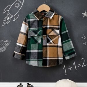 Your Little One's Winter Elegance: The Stylish and Warm Plaid Shirt!