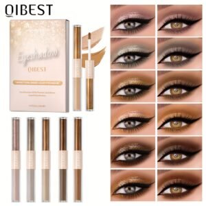 مجموعة ظلال العيون السائلة المزدوجة: 12 لونًا، سحر اللمعان والمطفي لعيون آسرة!