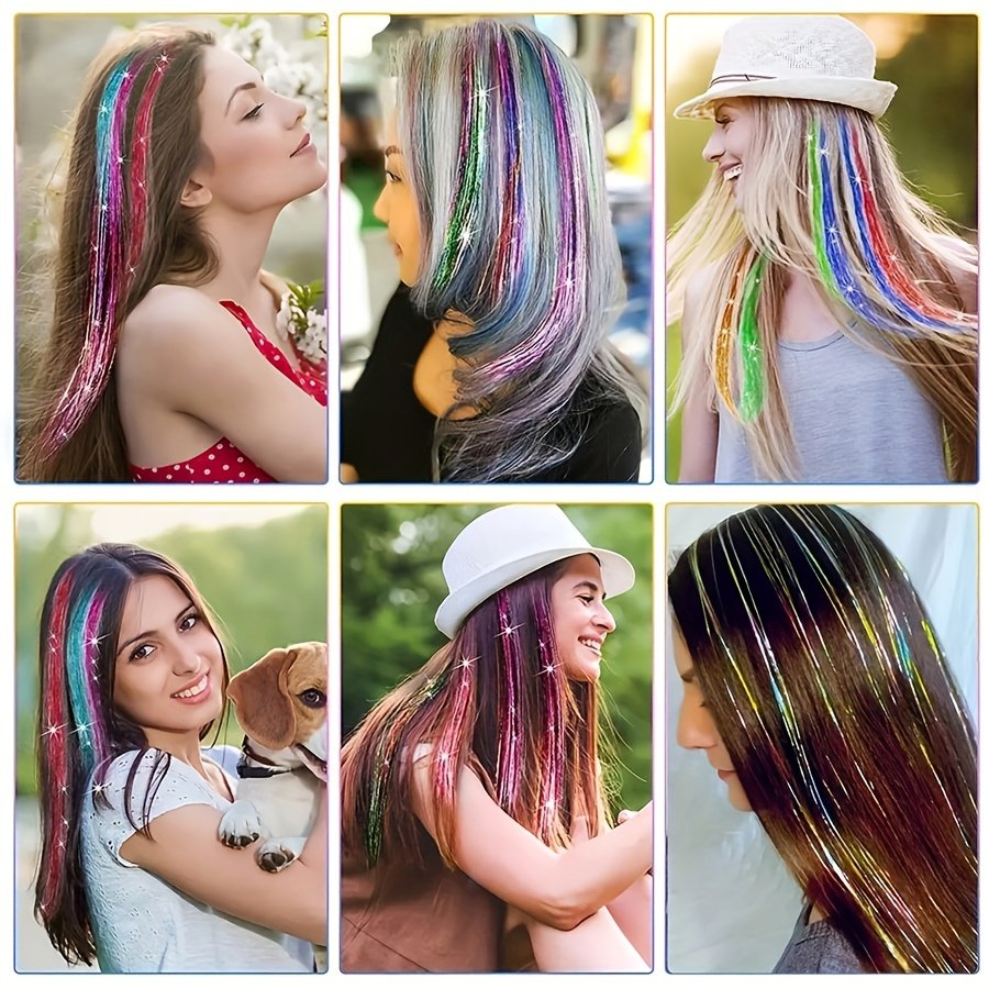 Shine Like the Stars: Holographic Glitter Hair Tinsel Set! - Image 4