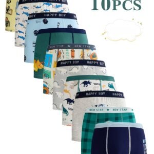 Comfort & Style for Your Little Heroes: 10-Pack Boys' Underwear with Charming Cartoon Designs!