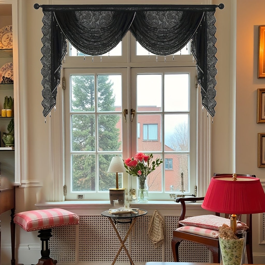 Vintage Grandeur, Modern Charm: The Enchanting Embroidered Iris Curtain - Image 4