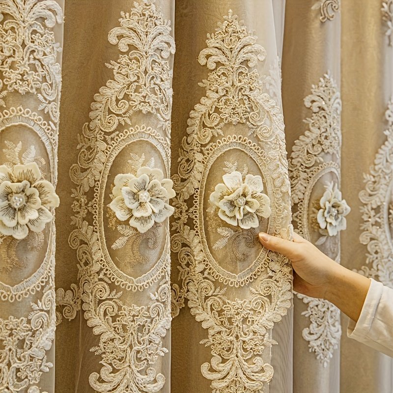 Dual Beauty: Luxury Blackout and Embroidered Curtains for Your Home's Privacy and Elegance - Image 3