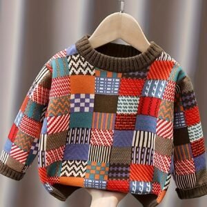 بلوفر الشتاء المربعاني للأولاد: دفء، أناقة ومرح لا يتوقف!