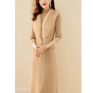 تألقي هذا الخريف والشتاء: طقم الفستان والصديري الأنيق